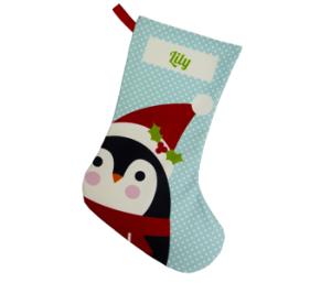 Personalised Stocking (Penguin) with Standard Theme design