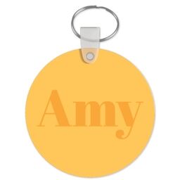 Acrylic Photo Keyrings (Circle) with Text Only Custom Colour design