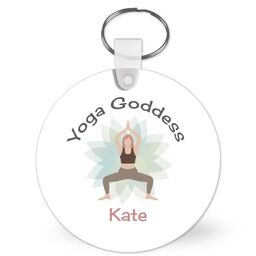 Acrylic Photo Keyrings (Circle) with Yoga Goddess design