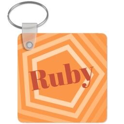 Acrylic Photo Keyrings (Square) with Pentagons Custom Colour design