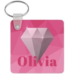 Acrylic Photo Keyrings (Square) with Diamond Custom Colour design