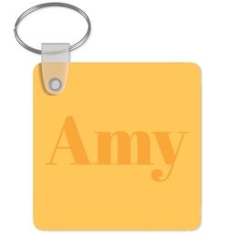 Acrylic Photo Keyrings (Square) with Text Only Custom Colour design