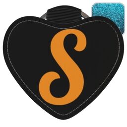 Blue Glitter Heart Keyrings with Monogram Custom Colour design
