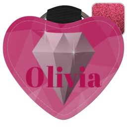 Pink Glitter Heart Keyrings with Diamond Custom Colour design