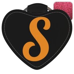 Pink Glitter Heart Keyrings with Monogram Custom Colour design