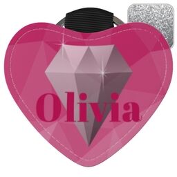 Silver Glitter Heart Keyrings with Diamond Custom Colour design