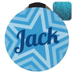 Blue Glitter Round Keyrings with Stars Custom Colour design