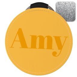 Silver Glitter Round Keyrings with Text Only Custom Colour design