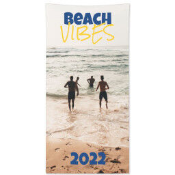 Personalised Beach Towel (Large) with Beach Vibes design