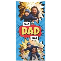 Personalised Beach Towel (Large) with Best Dad Ever Explosion design