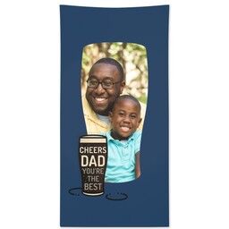 Personalised Beach Towel (Large) with Cheers Dad Pint Glass design