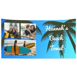Personalised Beach Towel (Large) with Palm Trees design