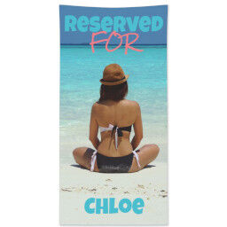 Personalised Beach Towel (Large) with Reserved For design