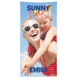 Personalised Beach Towel (Large) with Sunny Days design