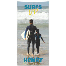 Personalised Beach Towel (Large) with Surfs Up design