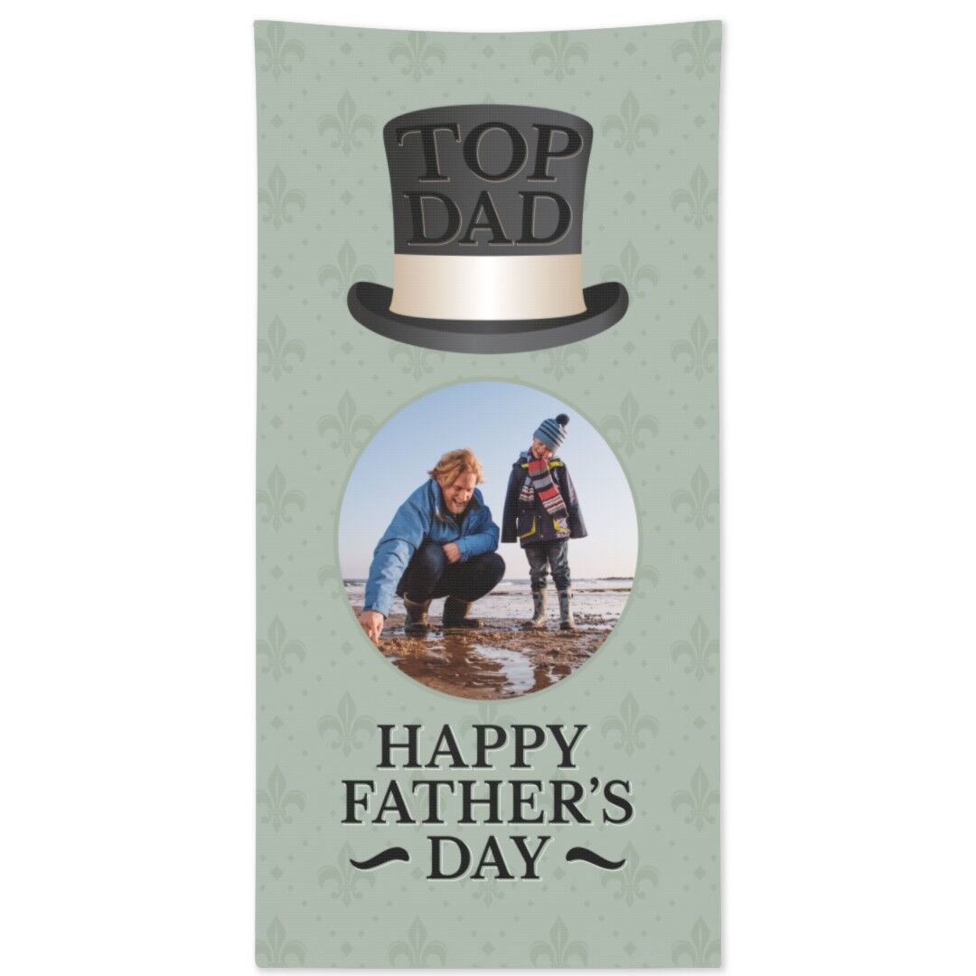 Beach Towel Large Top Hat Top Dad Personalised Beach