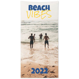 Personalised Beach Towel with Beach Vibes design