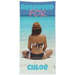 Personalised Beach Towel with Reserved For design