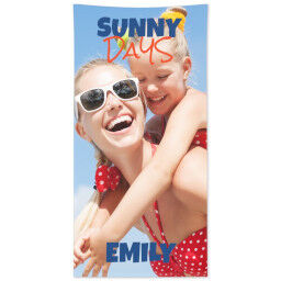 Personalised Beach Towel with Sunny Days design