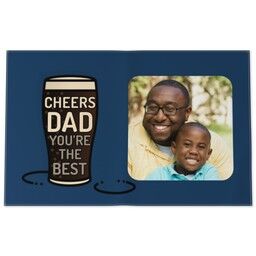Personalised Tea Towel with Cheers Dad Pint Glass design