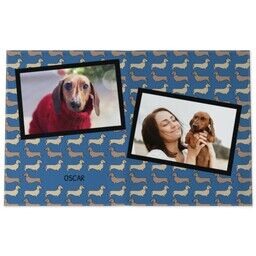 Personalised Tea Towel with Sausage Dogs Pattern design