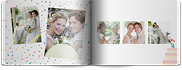 11x8" Hardback Photo Book - Matte Paper with Confetti & Cake design