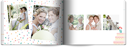 11x8" Hardback Photo Book - Gloss Paper with Confetti & Cake design