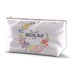 Personalised Wash Bag (Medium) with Amazing Mum Watercolour design