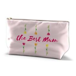 Personalised Wash Bag (Medium) with Best Mum Tulips design