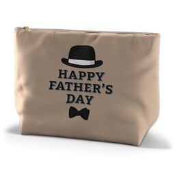 Personalised Wash Bag (Large) with Bowler Hat FD design
