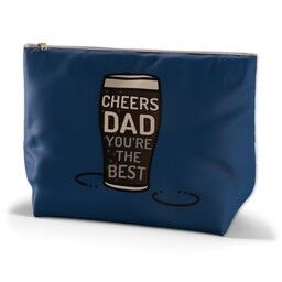 Personalised Wash Bag (Large) with Cheers Dad Pint Glass in Multiple Colours design
