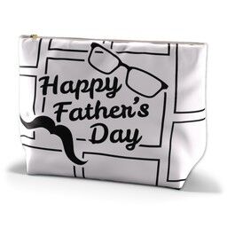 Personalised Wash Bag (Large) with Glasses and Moustache Sentiments design