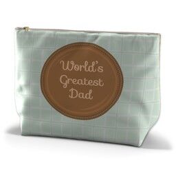 Personalised Wash Bag (Large) with World's Greatest Dad Tweed design