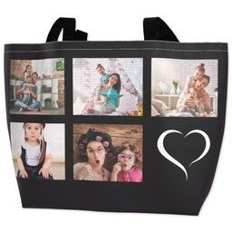 Personalised Tote Bag with Heart in Multiple Colours design