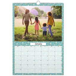 A3 Personalised Wall Calendar with Floral Seasons Grid View design