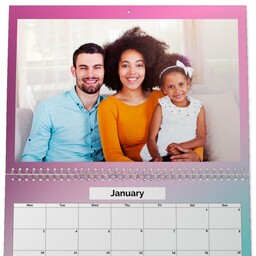 A4 To A3 Double Sided Calendar with Multi Gradient Grid View design