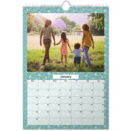A4 Personalised Wall Calendar with Floral Seasons Grid View design