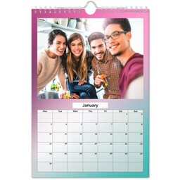 A4 Personalised Wall Calendar with Multi Gradient Grid View design