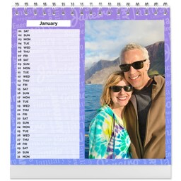 Personalised Desk Calendar (Square) with Fonts Pattern Grid View design