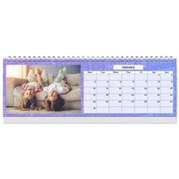 Personalised Desk Calendar with Fonts Pattern Grid View design