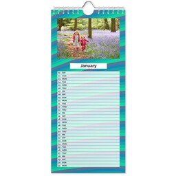 Kitchen Calendars with Rainbow Stripes List View design
