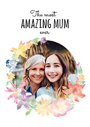 Flat Photo Cards (Pack of 20 Square Corners) with Amazing Mum Watercolour design