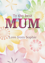 Card with Best Mum Flowers design