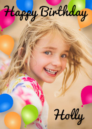Flat Photo Cards (Pack of 20 Round Corners) with Birthday Balloons design