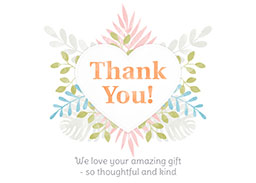 Flat Photo Cards (Pack of 20 Round Corners) with Decorative Label Thank You design