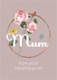 Card with Special Mum Rose design