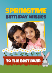 Flat Photo Cards (Pack of 20 Square Corners) with Springtime Birthday design