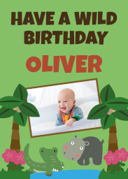 Flat Photo Cards (Pack of 20 Square Corners) with Wild Birthday design