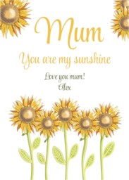 Card with You Are My Sunshine design