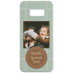 Personalised Samsung Galaxy S8 Case with World's Greatest Dad Tweed design